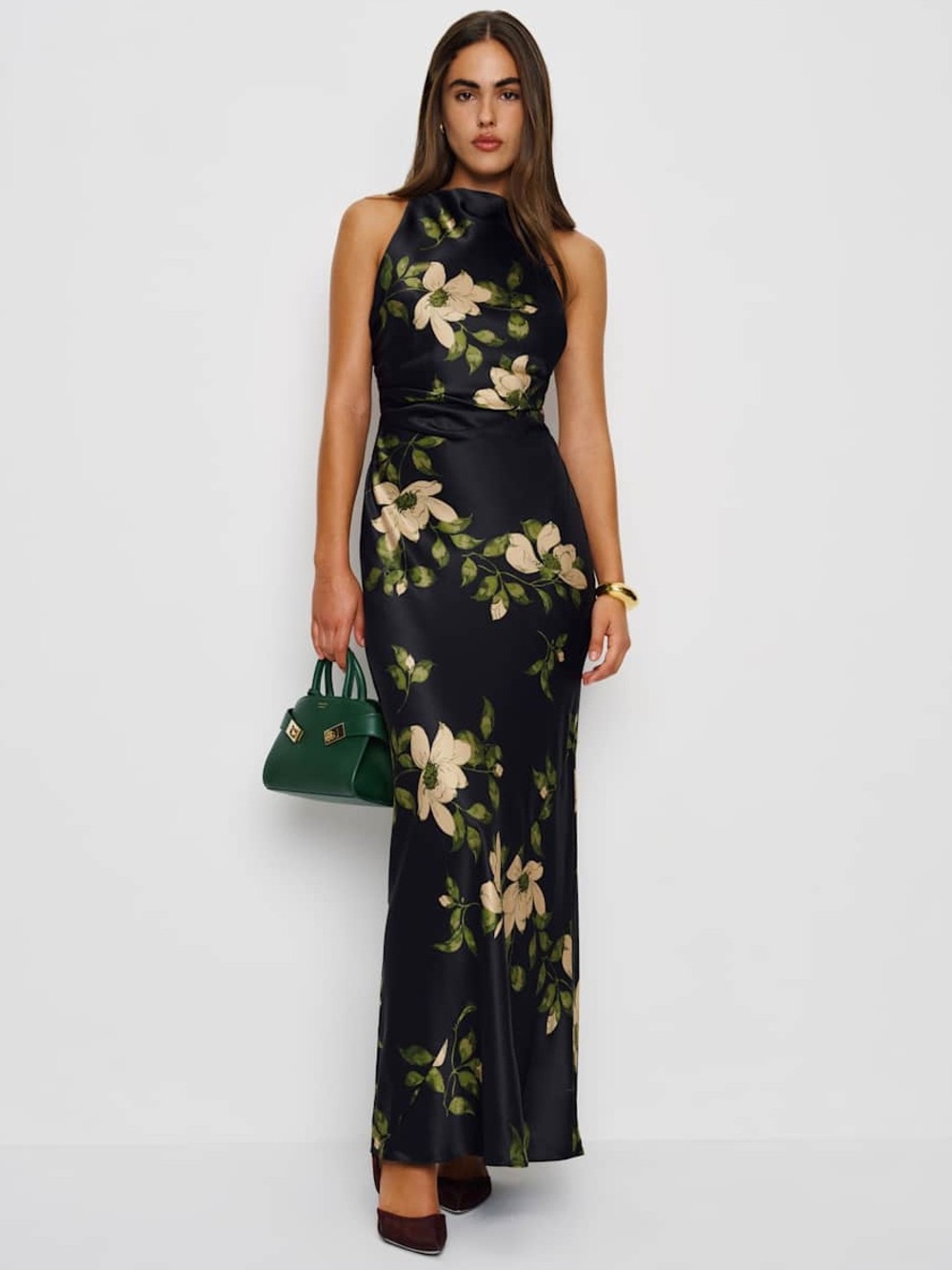 💚🖤🤍 NWT Reformation Anaiis Floral Silk Dress — Mood For Love | Size 8